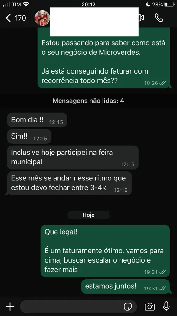 Na feira municipal e fechando entre R$3 e 4 mil no mês